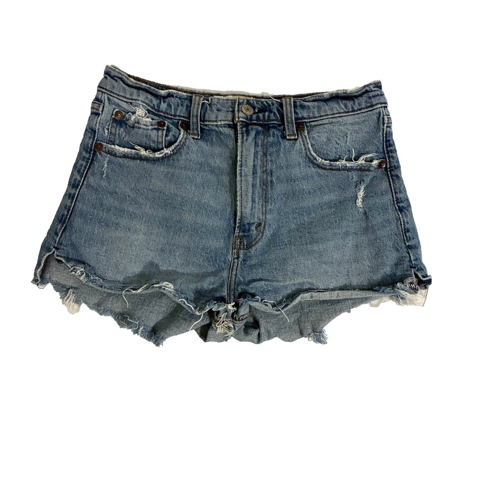 Abercrombie & Fitch Mom High Rise Cut Off Jorts Shorts Women Size 27 Daisy Dukes